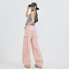Monos con cordón de primavera y verano 2025 para mujer, diseño de chica sexy de calle alta, pantalones largos casuales de pierna ancha y adelgazantes de cintura alta