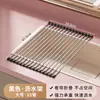 Estante Plegable de Acero Inoxidable con Base de Silicona para Escurrir Platos, Estante Plegable para Fregadero de Cocina