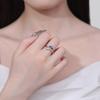 Anillo de rama de brote de hoja de goma que cae de hojas verdes pequeñas y frescas estilo europeo y americano, anillo de dedo de tendencia de temperamento femenino, anillo de dedo de comida, ventas directas de fábrica