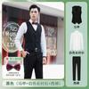 Estilo ocidental Verão Melhor Homem Roupas Irmãos Grupo Roupas Terno Vestido Colete Branco Camisa Noivo Terno Tamanho Grande Cinta