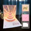 Cartões de Aniversário Estéreo 3D Transfronteiriços, Presentes de Aniversário de Escultura em Papel de Alto Padrão, Cartões Criativos Coloridos de Bolo Venda por Atacado