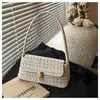 Bolso de Mujer Cuadros Transfronterizos con Hebilla de Cierre 2026 Nuevo Lana de Moda Invierno Estilo Coreano Bolso Cruzado de Hombro con Cadena para Debajo del Brazo