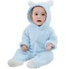 Macacão de Bebê Estilo Novo Outono e Inverno de Tecido Coral com Capuz Manga Longa para Engatinhar Roupa Fofa Quente de Peça Única para Crianças Pequenas