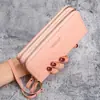 Bolsa de monedas con doble cremallera al por mayor de fábrica billetera larga para mujer gran capacidad bolsa multifunción para teléfono móvil bolsa pequeña para llaves