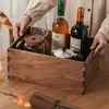 Caja de almacenamiento de madera de nogal negro para pasillo, oficina, escritorio, caja de almacenamiento de gran capacidad, caja de almacenamiento de madera para cosméticos y artículos varios