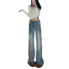 Jeans Acampanados Azules de Cintura Baja LiLi Apparel para Mujer Verano 2026 Elásticos Adelgazantes No Ceñidos Versátiles Pantalones Largos