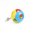 Campana de loro de tres colores, pelota de juguete de plástico, se puede colgar, pelota de campana de plástico de color contrastante, juguete para loro pájaro