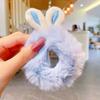 Anel de Cabelo de Pelúcia Infantil Outono e Inverno Corda de Cabelo Fofa para Rabo de Cavalo Duplo de Menininha Corda de Cabelo com Orelha de Coelho para Menina Acessórios de Cabelo