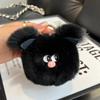 [Cerdito Lindo] Pelo de Conejo Rex Real Llavero Colgante para Coche ins Colgante para Bolso de Muñeco de Peluche