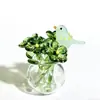 Zibo Cristal Mini Flor Punta del Dedo Pájaro Ramo Adorno de Cristal Regalo Nicho Flor Eterna Decoración de Escritorio Cristal