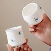 Taza de Té de Porcelana de Jade Blanco Pintada a Mano para Uso Doméstico, Taza de Té de Cerámica Individual de Alta Gama, Taza Especial para Maestro