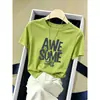 Camiseta de Algodón con Cuello Redondo y Manga Corta, Diseño Juvenil y a la Moda para Mujer, Camiseta Base de Verano 2026