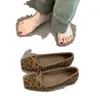 Versión de Piel de Vaca~Zapatos Planos de Ballet Retro Francés con Lazo y Estampado de Leopardo para Mujer, Sin Cordones, Estilo Abuela
