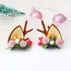 Diadema de Navidad para niños, par de pinzas para el pelo, pinza de asta, diadema de flor linda para niños, diadema de Navidad DIY
