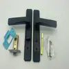 Cerradura de puerta de baño negra aleación de titanio magnesio aleación de aluminio cerradura de puerta de cocina pestillo simple sin llave cerradura de puerta de inodoro