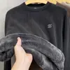 Directo de Fábrica Nuevo Suéter para Hombre de Cuello Redondo Otoño Invierno Plus Terciopelo Engrosado Cálido Casual Tejido de Punto Capa Base de Moda