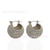 Pendientes Distintivos de Bola Pequeña de Diamante Diseño de Corea del Sur Pendientes de Viento Frío Europeos y Americanos Pendientes Completos de Diamante de Plata 925