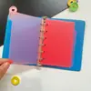 Núcleo de repuesto de hoja suelta Rojo Transparente, Divisor de almacenamiento de datos para cuaderno de hojas sueltas de 6 páginas, Núcleo de repuesto de hoja suelta A7.