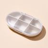 Pastillero nuevo de 6 compartimentos, pequeño, mini, caja de almacenamiento para 7 días, divisor de pastillas, portátil para viaje, pastillero pequeño con impresión