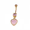 Anillo para Ombligo de Acero Inoxidable 316L, Piercing para Ombligo Hoja de Arce Dorada, Botón para Ombligo en Forma de Corazón, Anillo para Ombligo Lirio del Valle, Piercing para Ombligo, Botón para Ombligo
