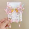 Traje de tocado infantil de estilo chino para niñas, horquilla Hanfu, horquilla de estilo antiguo, sacudida de paso, accesorios para el cabello de mariposa con borla súper hada