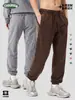 Pantalones Deportivos Pesados de Algodón Puro para Hombre Ckx, con Puños en los Tobillos, Proceso de Lavado Snow Dye, Pierna Ancha para Hombre
