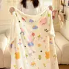 Manta de Gato KT de Dibujos Animados Manta para Niñas Manta de Aire Acondicionado Manta Linda para Siesta Vellón de Leche Engrosada Cálida Manta de Doble Cara