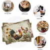 Mantel Individual Decorativo Estilo Occidental Gallo de Granja Girasol Nuevo Producto Transfronterizo Mantel para Cocina del Hogar Mantel Antideslizante Aislamiento Térmico Disponible para Venta al por Mayor