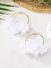 EZ2949 joyería transfronteriza europea y americana todo a juego dulce geométrico flor de tela pendientes anillo grande de aleación pendientes para mujer