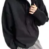 Suéter de Punto con Capucha Cross-Border Cleanfit para Hombre, Estilo Perezoso Holgado de Otoño e Invierno Chaqueta Superior de Media Botonadura