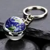 Llavero Delicado Luminoso Sol Nueve Planetas Luna Galaxia Redondo Doble Cara Cristal Tierra