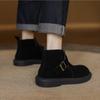 Botas Curtas Estilo Britânico Retro Marrons Elegantes Bico Redondo Botas Martin Curtas 2025 Outono Novas Versáteis Metal Botas Curtas