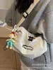 Bolsa de Lona para Mujer, Nueva Moda Verano 2025, Diseño de Nicho, Bolso Cruzado Estilo Coreano, Bolsa Popular Plegada tipo Dumpling de Instagram
