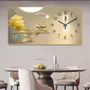 Reloj Silencioso Moderno Creativo Pintura Decorativa Reloj de Pared con Calendario Sala de Estar Comedor Pintura de Pared Mural de Pared para el Hogar Sin Taladro
