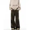 Pantalones Vaqueros Estampado Leopardo Retro Americano para Hombre 2026 Nuevo Estilo Marca de Tendencia Nicho Pantalones de Pierna Ancha Sueltos Caída Casual Pantalones Largos