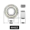 Rolamento de Esferas de Sulco Profundo Miniatura 695Zz de Aço Inoxidável Ningbo Yuansheng, Material 440, Diâmetro Interno 5, Diâmetro Externo 13, Espessura 4mm