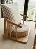Assento Tatami Encosto de Madeira Maciça Cadeira de Meditação Sem Pés Cadeira Redonda Cama Canto de Janela Cadeira de Chá com Braços Cadeira Japonesa Washitsu