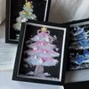 Navidad Estilo Nuevo Árbol de Navidad Grava Cristal Marco de Fotos Paquete de Materiales DIY Producción Creativa Adornos de Escritorio para Novia