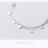 Tobillera de plata S925 para mujer, estilo japonés-coreano, de doble capa, tobillera redonda geométrica personalizada, joyería S1764