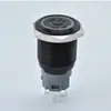 Leniu Interruptor de botón metálico de anillo de 16 mm con símbolo de encendido, cabeza plana estándar, cabeza alta, autorrecuperación (autobloqueante) símbolo de encendido