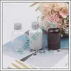 Botellas de aluminio con tapa negra, marrón, blanca y verde, de 50 ml, cortas y robustas, para dispensar pequeñas cantidades de productos como limpiador facial, champú o aceites esenciales
