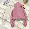 Sudadera con capucha Lulu Bling Mismo estilo para mujer, corte holgado, cierre de cremallera dorada, forro polar, engrosada, corta, ropa de yoga