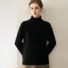 Nuevo Suéter de Cuello Alto de Cachemir Puro Otoño/Invierno 2026 para Mujer, Camisa Base de Punto Grueso Acanalado Holgada