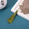 Franja de fio de poliéster com 8cm de espessura, pingente antigo estilo chinês, leque redondo, marcador de página Hanfu, nó chinês, feito à mão