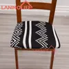 Funda de Silla Elástica Estampada Transfronteriza Todas las Estaciones Universal Seda de Leche Estilo Simple Decoración de Hogar y Restaurante Funda de Asiento de Silla a Prueba de Polvo