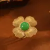 Anillo Retro de Acero de Titanio con Forma de Flor Colorida Europeo y Americano para Mujer, Chapado en Oro, No se Desvanece, Joyería de Anillo con Diseño Abierto Exagerado