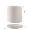 Maceta de cerámica multicolor con chorro de arena y láser, cilíndrica de arcilla, grande, con platillo, para balcón, planta de orquídea verde en maceta
