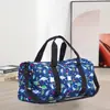 Bolsa de Viaje Portátil Simple para Deportes Fitness Gran Capacidad Bolso de Hombro Cruzado Tela Oxford Estampado de Dibujos Animados Bolsa de Viaje