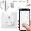 Enchufe de pared inteligente WiFi de 16A para el hogar, 2 orificios, estilo alemán 86, con temporizador, graffiti, enchufe inteligente inalámbrico estándar europeo TUYA
