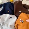 [Oferta especial] Sudadera polar bordada con dibujos animados para niños pequeños, estilo coreano, cuello redondo, invierno 2025